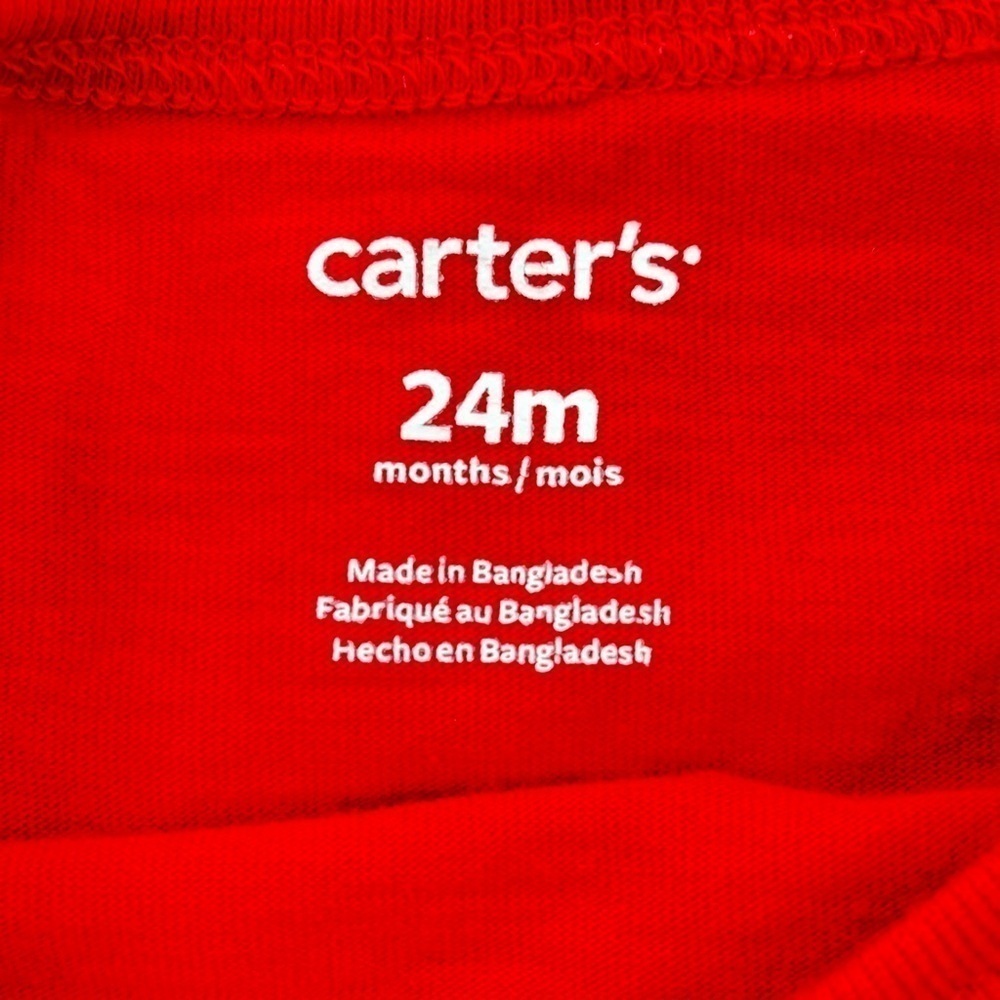 Carter’s 24 Months Toddler Girls Red Flutter Short Sleeves I Love Canada T-Shirt - Picture 4 of 6